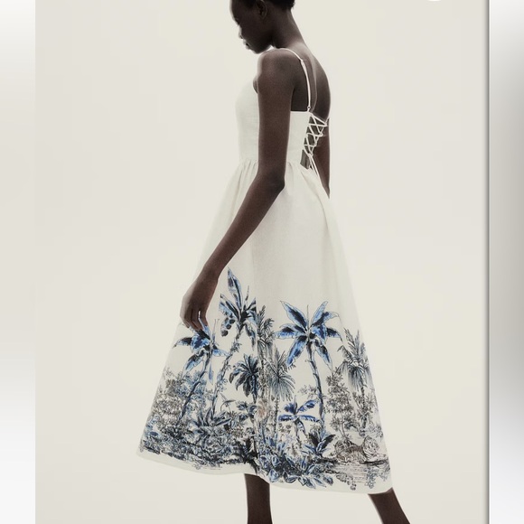 🐘🌴 100% Cotton Dress with Tropical Safari Print 🐆 Women’s size Small - Picture 3 of 12